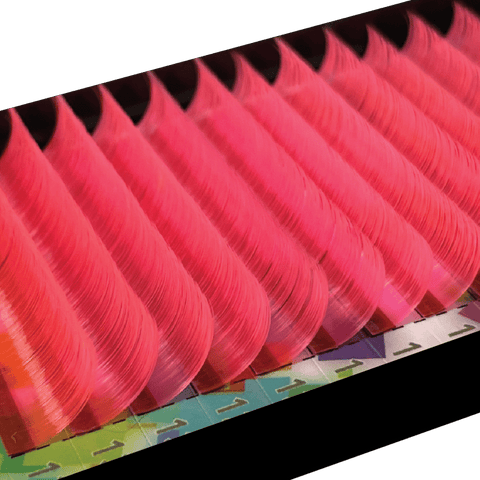 UV Neon Pink Colored Eyelash Extensions